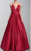 Plunge V-neck Spaghetti Straps Prom Gowns KSP504