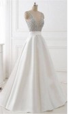 White Prom Dresses Long with Sequin Plunge V neck KSP510