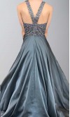 Grey Halter Beaded Girls Prom Dresses Long Y Shape Back 