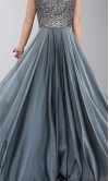 Grey Halter Beaded Girls Prom Dresses Long Y Shape Back 