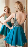 Patterned Embellished Short Prom Dresses