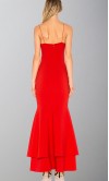 Long Red Trumpet Layered Prom Dresses Spaghetti Strap KSP517