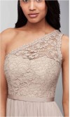 Lace Mesh One Shoulder Long Bridesmaid Dresses KSP519