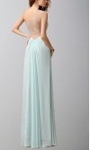 Long Light Blue One Shoulder Sequin Prom Dresses Slit KSP520