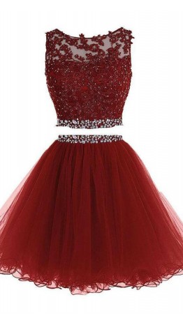 Rhinestone Applique Illusion Lace Two Pieces LRD KSP529