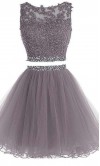 Rhinestone Applique Illusion Lace Two Pieces LRD KSP529