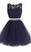 Beaded Short Two Pieces Prom Dresses