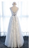 Beautiful Long Grey Prom Dresses Features Appliques KSP534