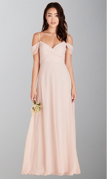   Light Pink Blush Convertible Long Bridesmaid Dresses