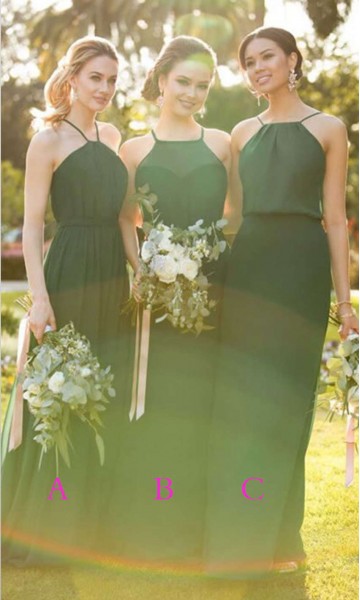 forest green sheath bridesmaid dresses