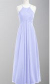 Orchid Chiffon Pleated Halter Long Bridesmaid Dresses KSP562