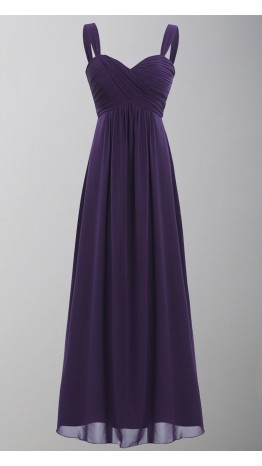 Dark Purple Long Bridesmaid Dresses with Tank Straps KSP564