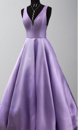 Purple Princess Prom Dresses Tank Straps
