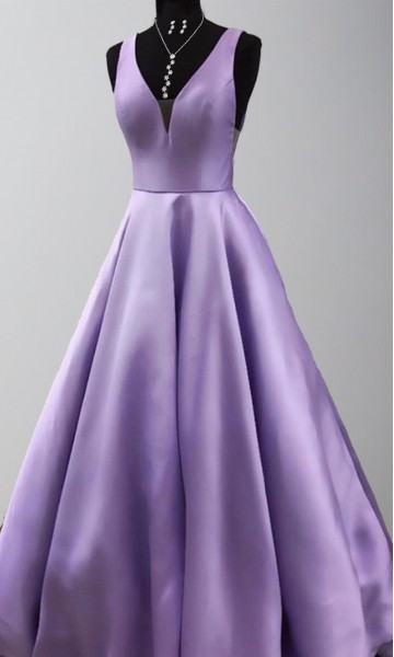 Purple Princess Prom Dresses Tank Straps
