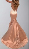 Applique Pink Mermaid Prom Dresses with Train 