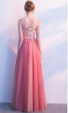 Girly Pink Applique One Shoulder Long Prom Dresses KSP575