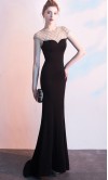 Black Mermaid Prom Dresses Embellished Round Neck KSP583