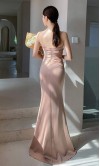 Retro Blush Pink Mermaid Prom Dresses with Slit