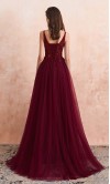 Sparkly Long Red Prom Dresses Thigh Slit