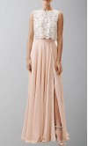  Long Two Pieces Bridesmaid Dresses with Side Slit KSP553