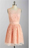 Blue Lace Short Bridesmaid Dress with Sash KSP287