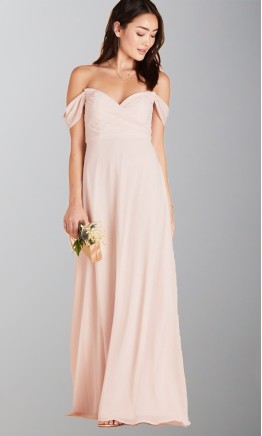 Long blush pink convertible multi-way bridesmaid dress in soft chiffon KSP539