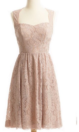 Short sexy blush pink prom dress with square neck and side cut-out details KSP297